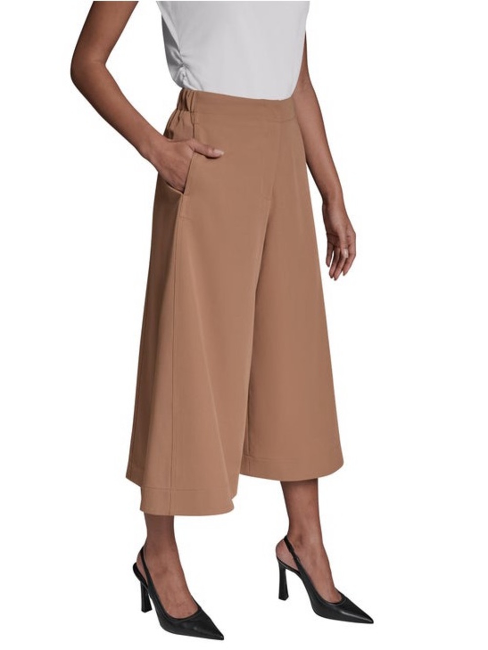 DKNY Women's Tan Gaucho Pants 10 NWT